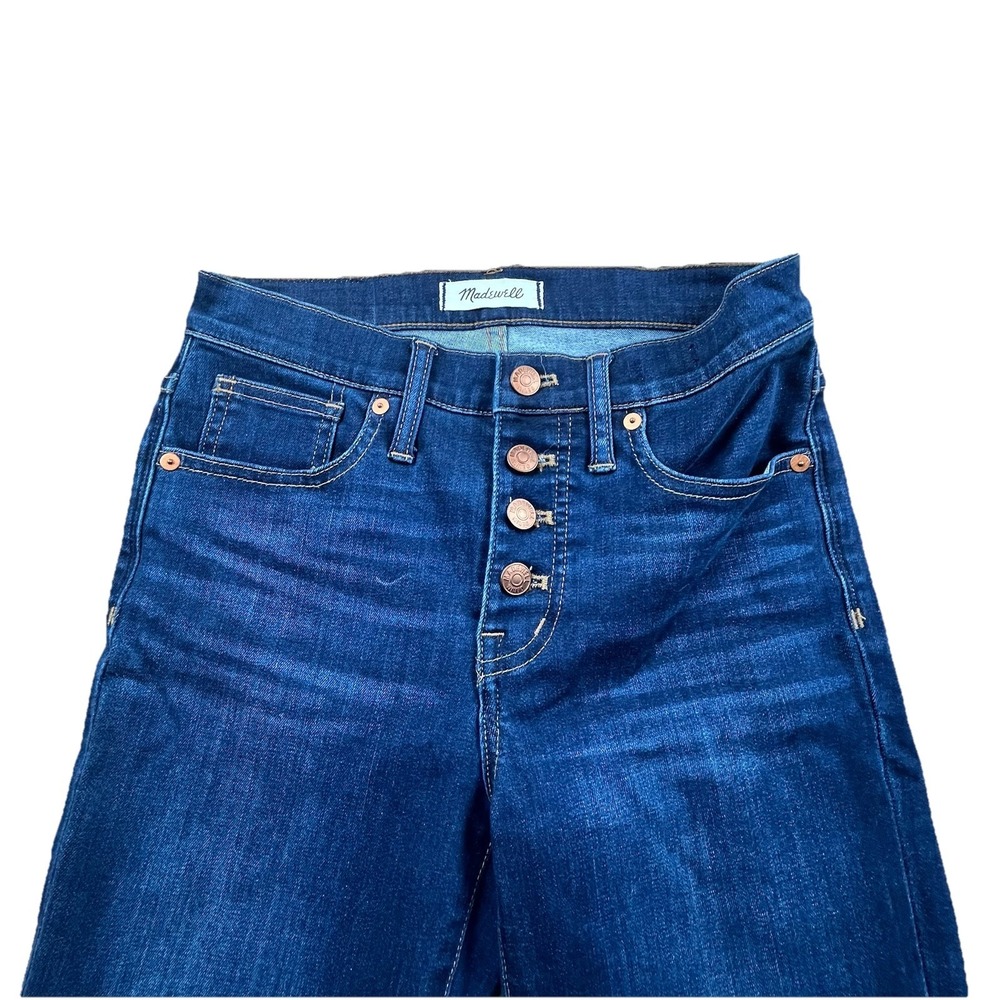Madewell 9" Mid-Rise Skinny Wom Jeans Dark Wash Button Fly Size 26T Casual - Picture 5 of 16